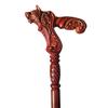 New Solid Beech Wood Walking Cane: 2-Piece Detachable Stick with Wolf Dog Head Design