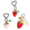 Resin Strawberry Daisy Keychain Portable Sturdy Waterproof Accessory for Everyday Use