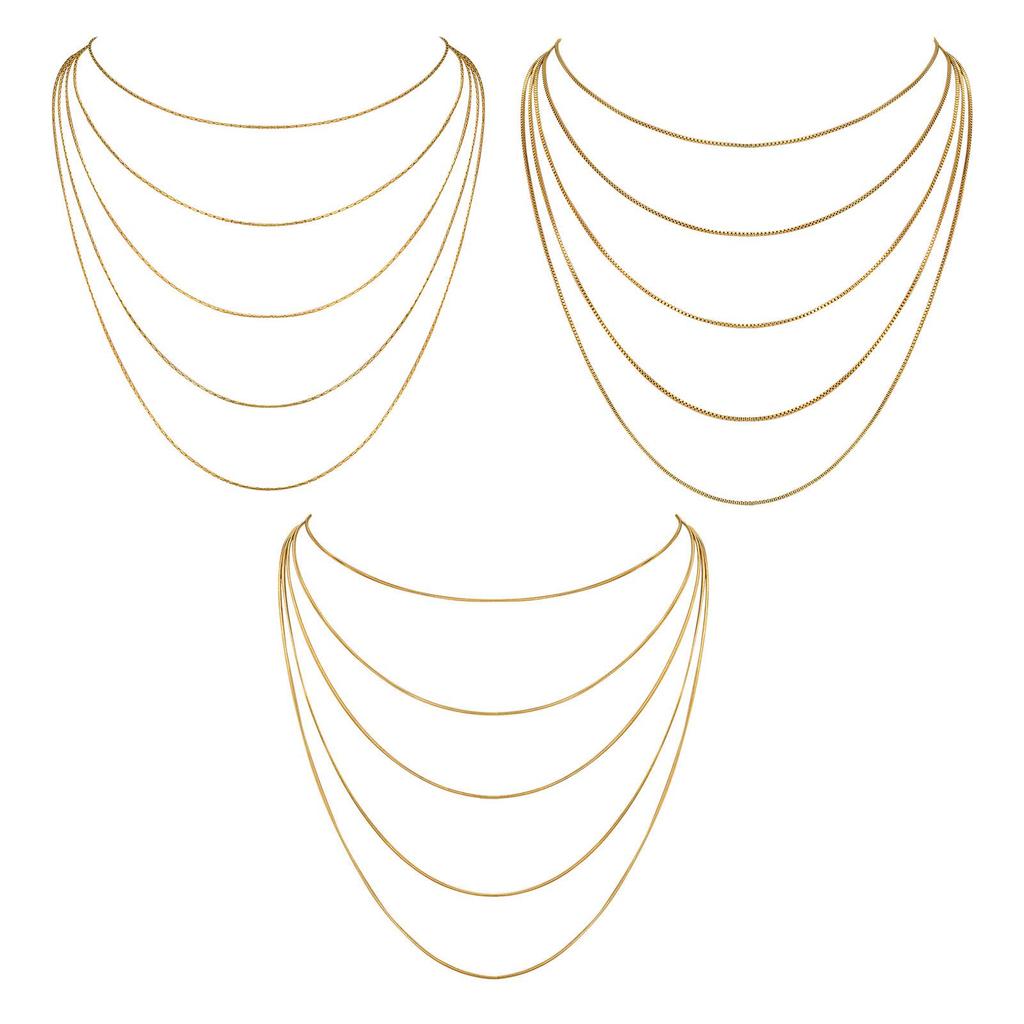 Women's European & American Multi-layer Stainless Steel Gold Necklace - Quanxi Shui NC-1865