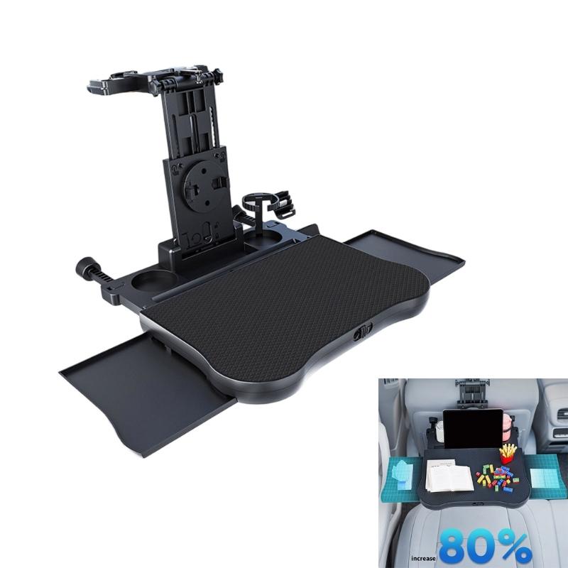 Adjustable Car Desk with Not Slip Surfaces & Storage Drawer Multiple Use Back Seat Organizers Simple Installs for Long Trip