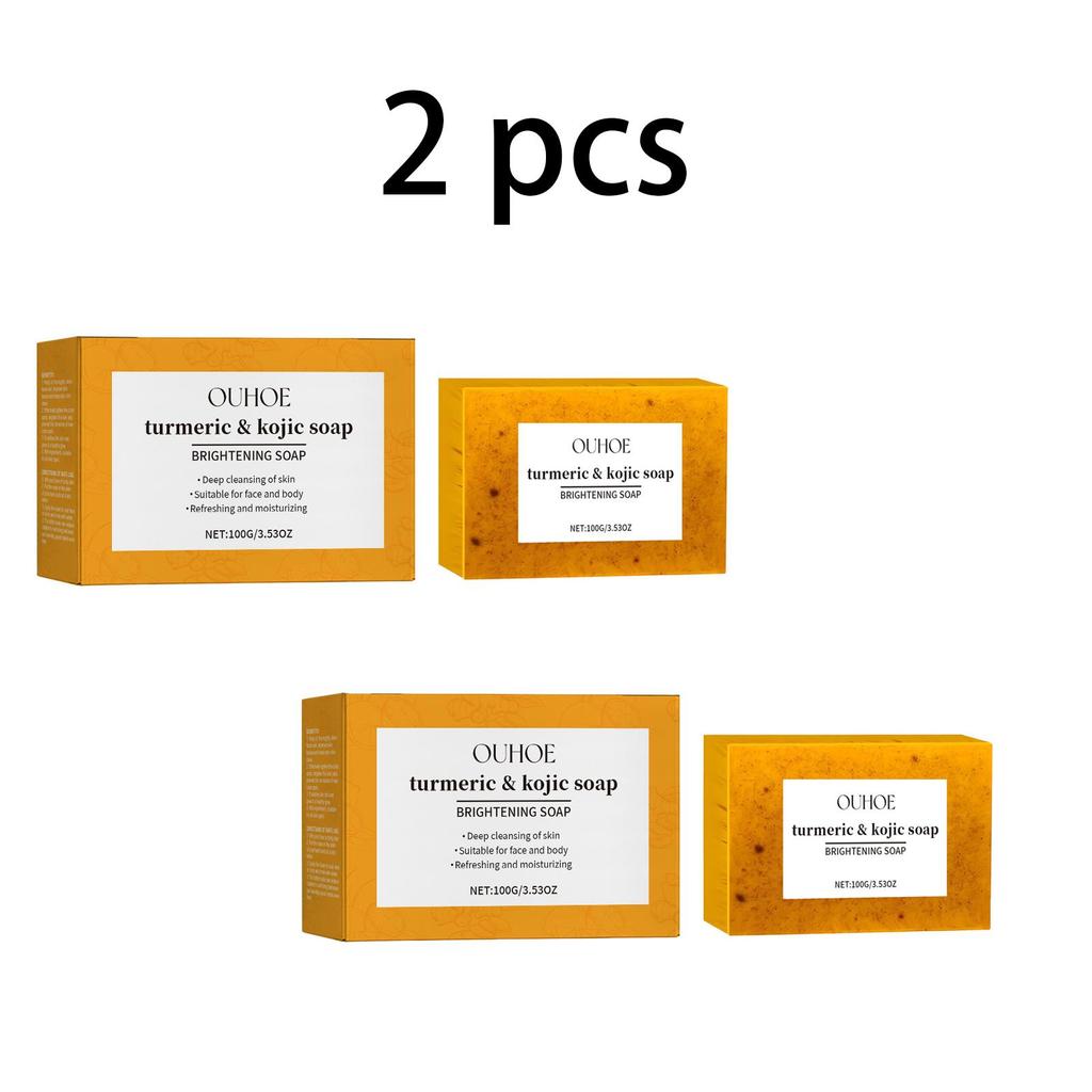 OUHOE Lemon Turmeric Brightening Soap Gently Cleanses Moisturizes and Hydrates Suitable for Whole Body Use 100g