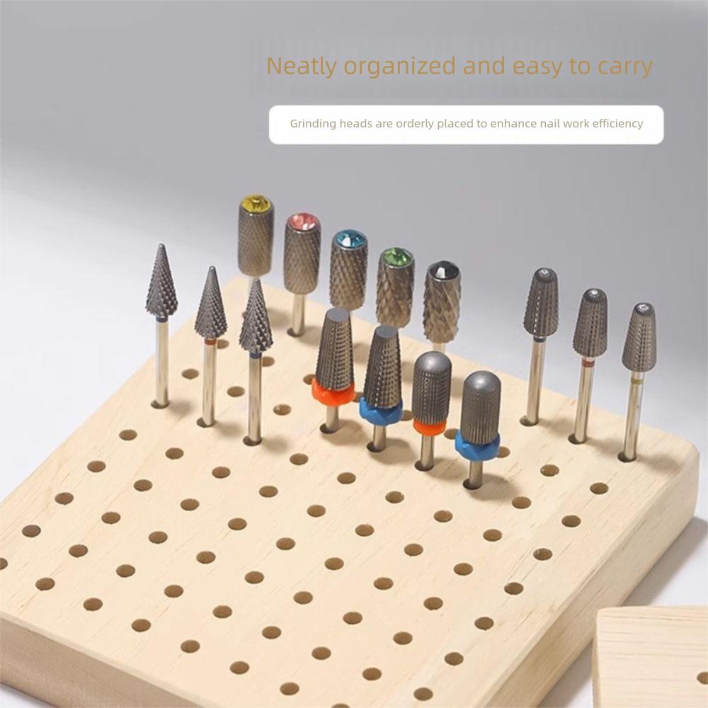 2Pcs Save Space Nail Drill Bit Display Base 61/81 Hole Nail Tools Storage Stand  Manicure Tools