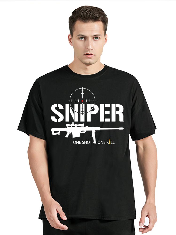 Sniper One SOne Kill T-Shirt Sniper Accuracy One S1 Kill Long Range Army Graphic Cotton Tops Te
