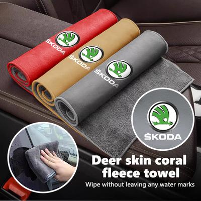 AAABT1 For Car Logo Wash Clean Towel Microfiber Cleaning Drying Clothl Rapid Octavia Derivative Enyaq-iV VisionS Yeti Scala