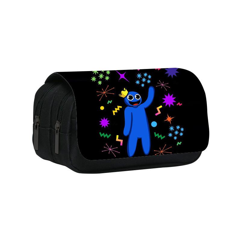 Rainbow Friends Double Layer Pencil Case With Large Capacity For Students And Kids