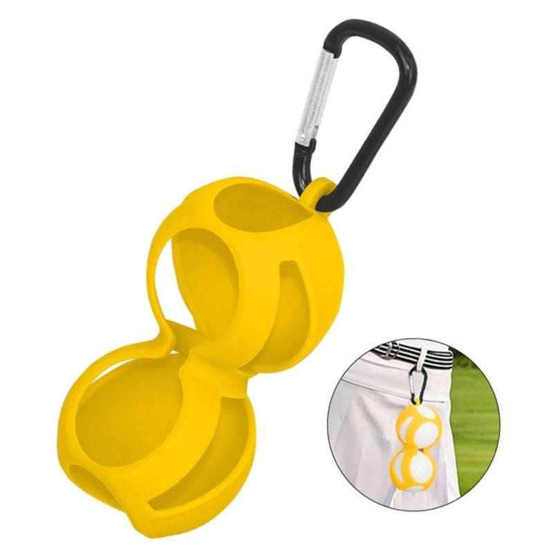 Golf Ball and Accessories Organiser Bag Waterproof Silicone Golf Ball Holder With Carabiner Clip For Outdoor Sports