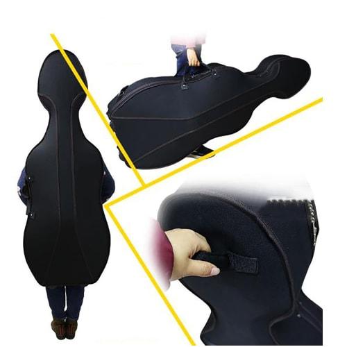 VGVG Lightweight Cello Case, Backpack Style, Adjustable Shoulder Strap, Shockproof Thick EPS Construction, Multiple Pockets, Nylon Protective Instrume