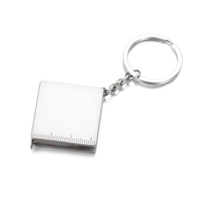 DIY Stainless Steel Keychain  Retractable Ruler Gauging Tool Tape Measures Measuring Tools