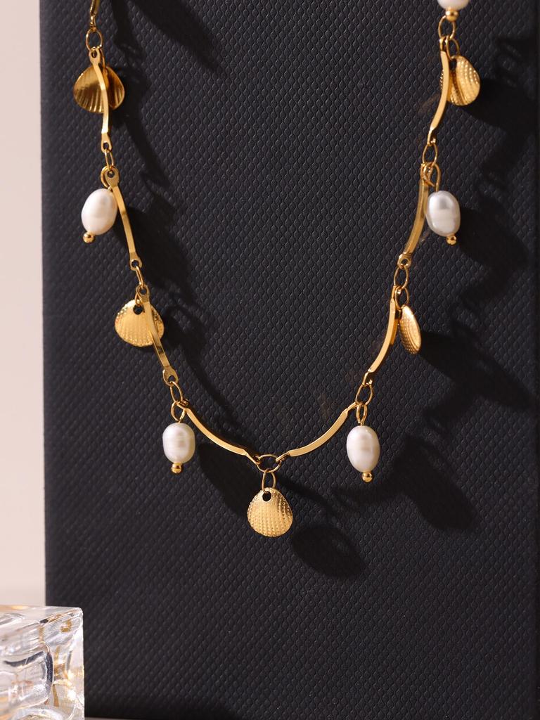 Qiong Yao Luxury Baroque Freshwater Pearl Necklace - Elegant Handmade Beaded Clavicle Chain for Women