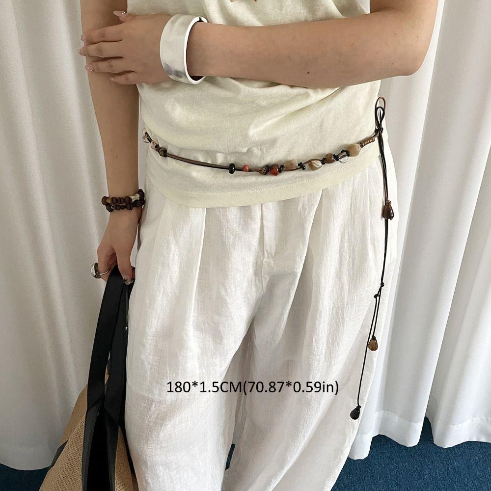Starfish Pendant Belt Rope Clash Braided Decorative Belt New Waist Chain  Men Women