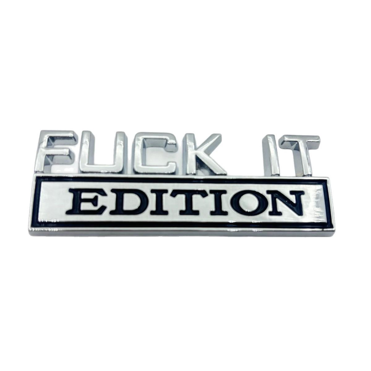 

FUCKIT Car Sticker Edition Metal Fender Emblem - Modified Body Badge срібний/чорний