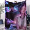 K-POP Demon Hunters Jinu & Rumi Flannel Blanket Soft Warm Throw Sofa Bed Cover Travel Camping Home Comfort for Anime Fans Gift