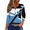 Women's Casual Fashion V-neck Loose Versatile Floral Print Three-quarter Sleeves