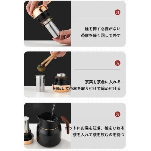 Thermos Insulated Teapot, Large Capacity, Tabletop Coffee Kettle, Tea Set, One-Button Thermos, Easy To Clean, Keeps Tea Hot or Cold, Ceramic Liner (Wh