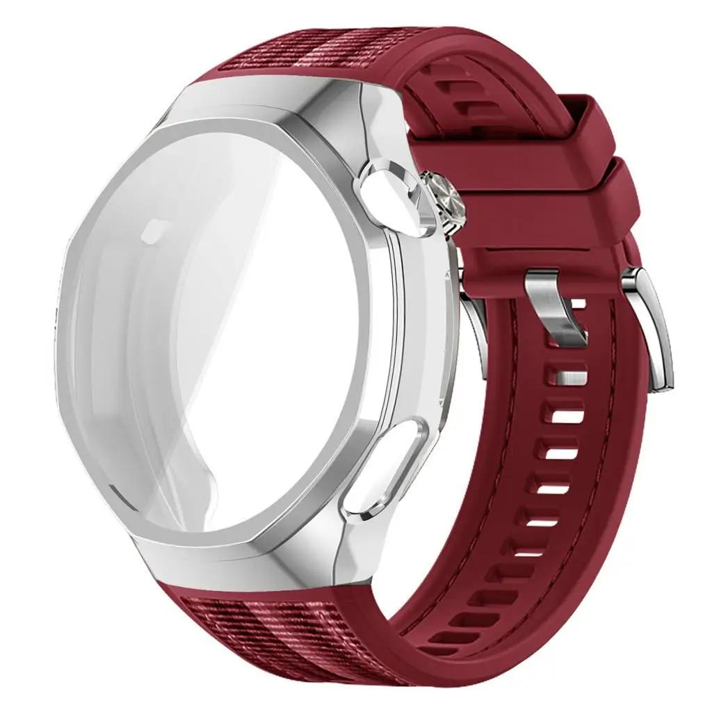 TPU Soft Case+Silicone Sport Woven Bracelet Band With TPU Protector Bumper Shell Cover For Huawei GT6 Pro 46mm