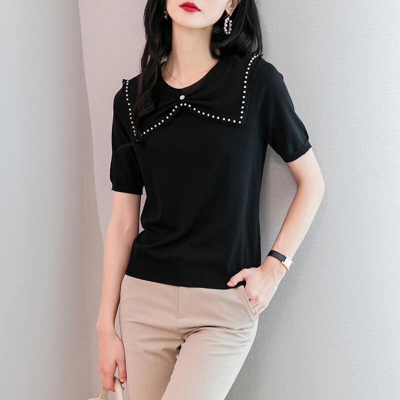 Srcr Ice Silk Round Neck Short Sleeve Knit T-shirt M