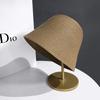 Straw Breathable Bucket Hat Women's Straw Hat Versatile Bucket Hat Sunscreen Visor Bell Simple Hat