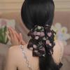 Elegant Women Large Bow Hair Claw Chiffon Big Bowknot Stain Bow Barrettes Hairpin Women Color Ponytail Clip Exquisite Sweet Hair Accessories