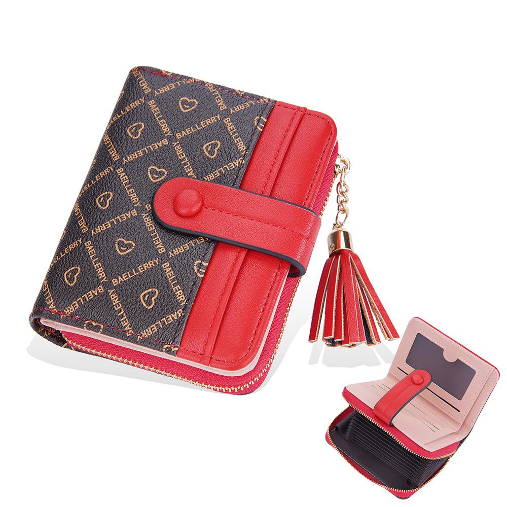 Damski Krótki Portfel Patchworkowy Drukowany w Kratę Portfel Wiele Przegródek na Karty Składany Zapinany na Zatrzask Etui na Banknoty Zapinana na Zamek Kieszonka na Monety Skórzany PU Uchwyt na Karty