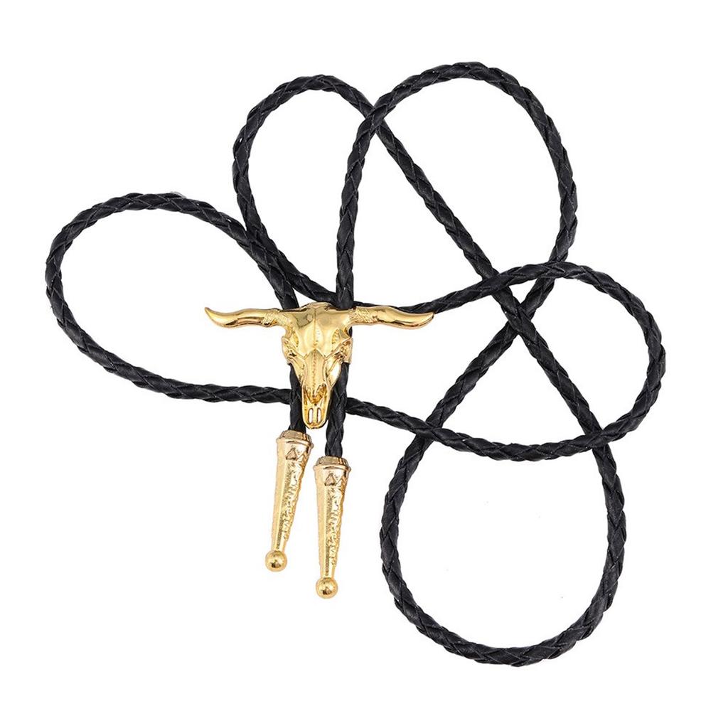 Elegante Bolo-Krawatte mit Stier-Anhänger Stier-Krawatte Western-Halskette Bolo-Krawatte Western-Cowboy-Kostüm