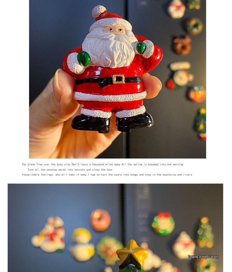 Magneti per Frigorifero di Natale Carini in Resina 3D: Pupazzo di Neve, Albero, Omino di Pan di Zenzero - Adesivi Magnetici Festivi per Decorazione.