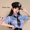 TUISKU Police Cosplay Uniform Set for Set Includes and Perfect for Adults and Women Halloween, 6-Piece Top, Skirt, Tie, Hat, Handcuffs, Pistol,