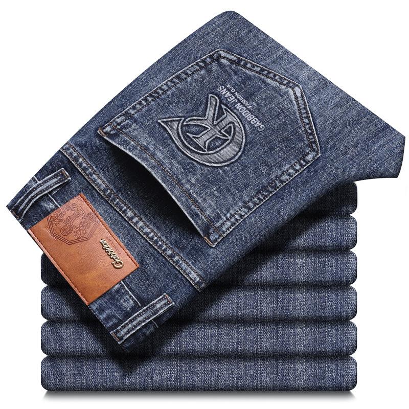 2024 Nové celoroční nositelné podzimní/zimní high-endové lehce luxusní strečové džíny pro pánské trendy značkové dlouhé kalhoty