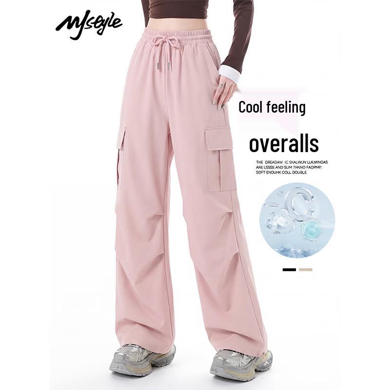 

MJ STYLE Women s High-Waist Straight-Leg Cargo Pants L