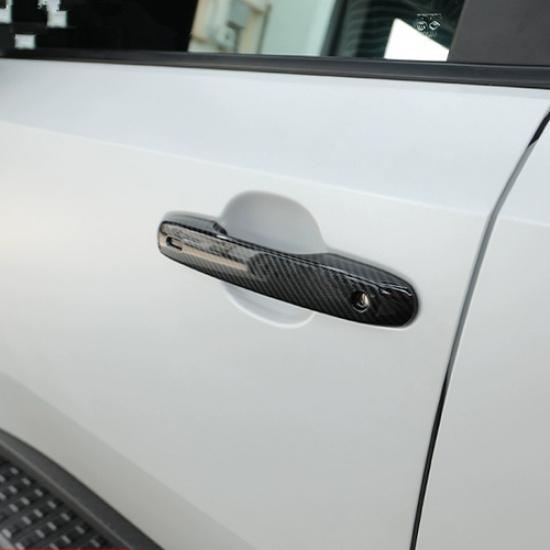 Carbon Fiber Car Door Handles Cover 4pcs For Toyota Land Cruiser 2024 2025