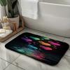 Galaxy Heart Printed Flannel Bath Mat With Rainbow Colors And Cosmic Design Soft Non Slip Rug For Bathroom Or Bedroom Decor
