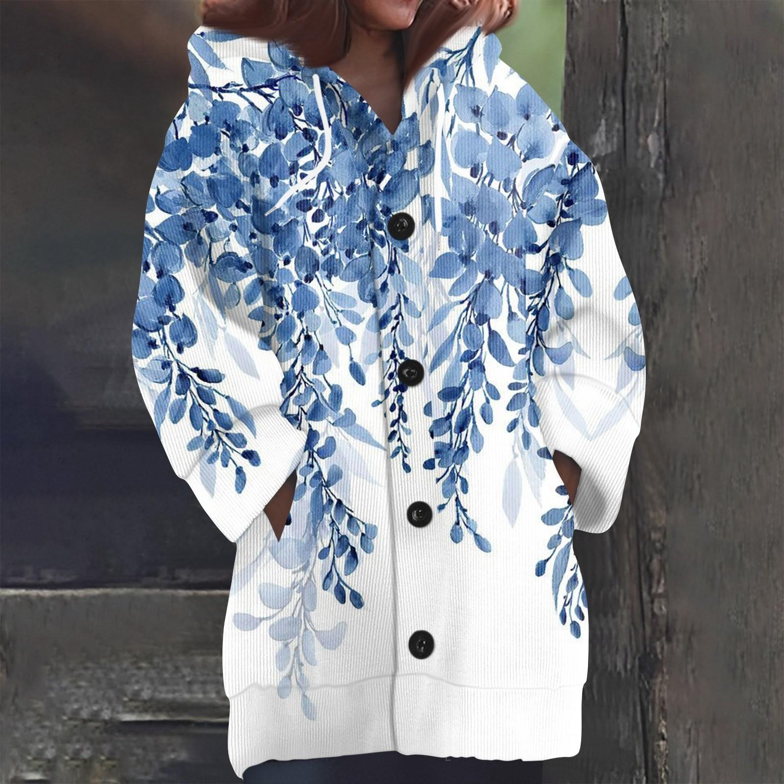 

Женская мода повседневная шерстяная вязка с капюшоном и пуговицами с длинным рукавом XL