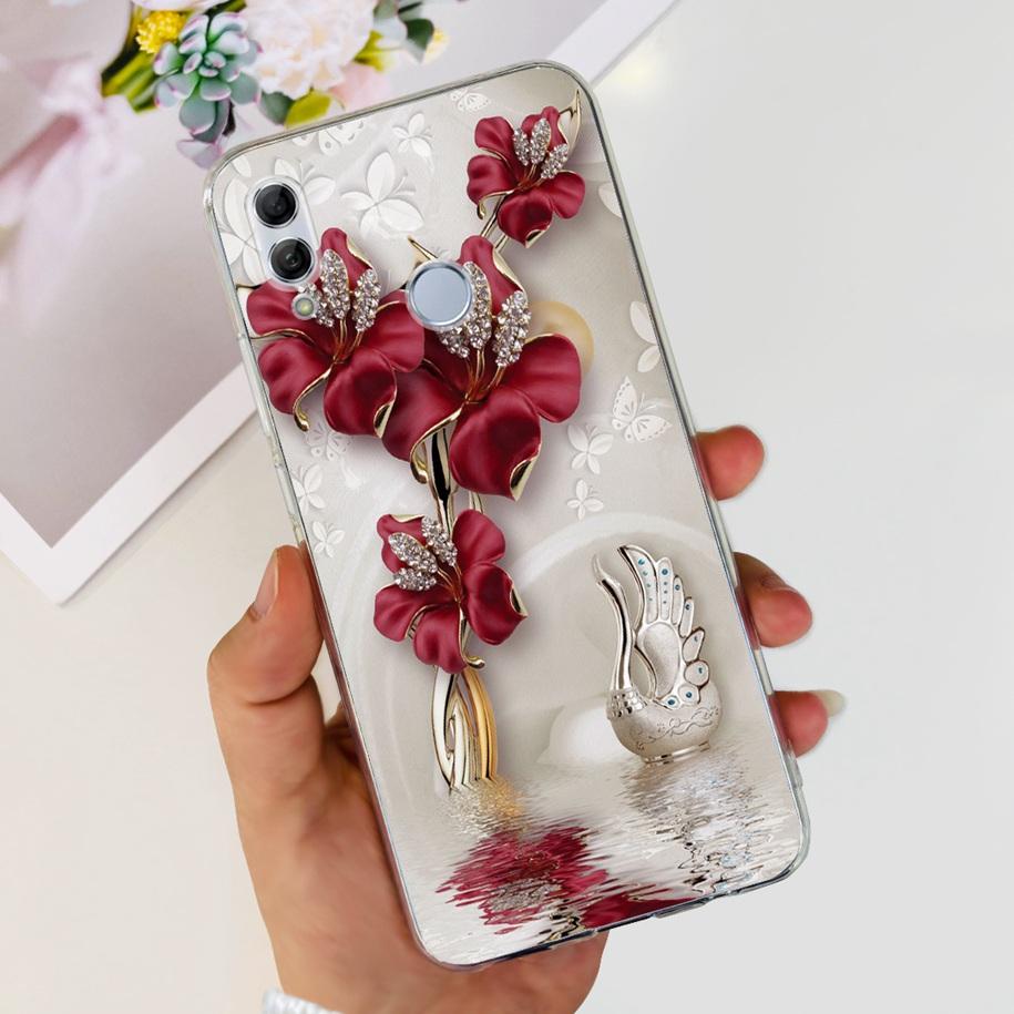 For Honor 10 Lite Case Honor 10i Shockproof Cover HRY-LX1T HRY-LX2 Stylish Flower Soft Silicone Clear TPU Funda For Honor10 Capa