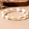 Summer Natural Shell Peach Heart Stackable Handmade Bohemian Hawaiian Beach Shell Bracelet Ladies