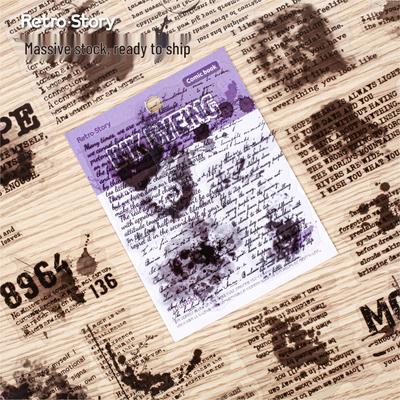 RetroStory Ink Dye Series Decorative Stickers - Creative Retro Background for DIY Collage & Journal