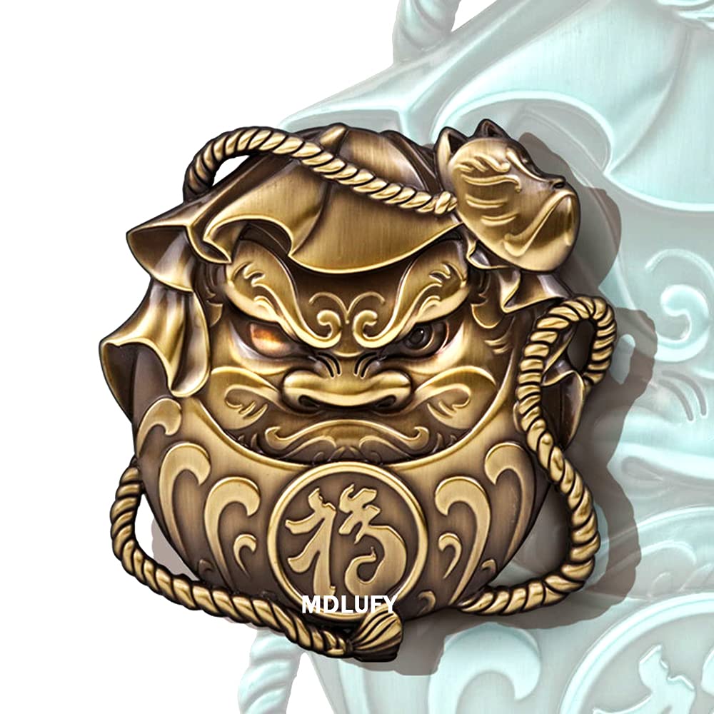MDLUFY Car Emblem 3D Daruma Car Label Metal Car Sticker JDM Modified Vehicle Sign