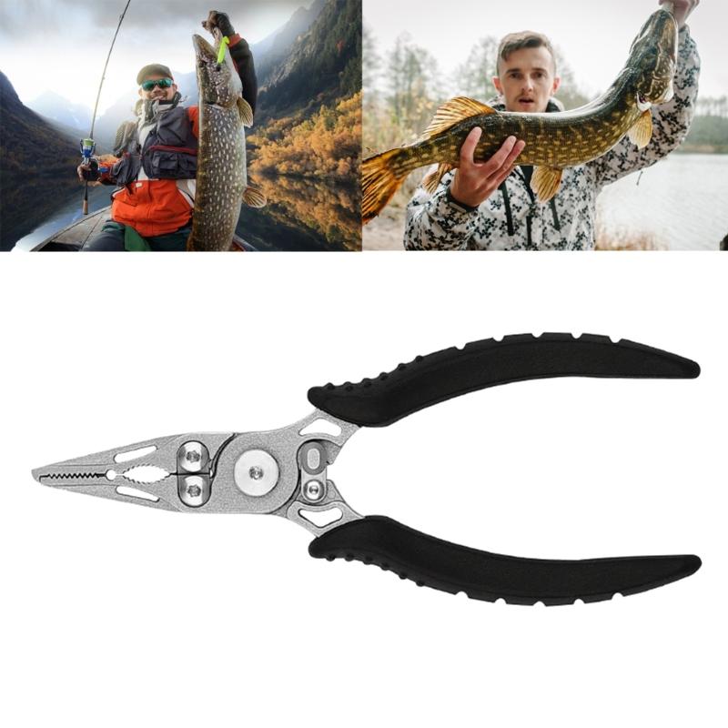 Multifunctional  Mini Fishing Plier Scissor with Locking Buckle Stainless Steel Hook Remover Fish Lines Cutter Durable