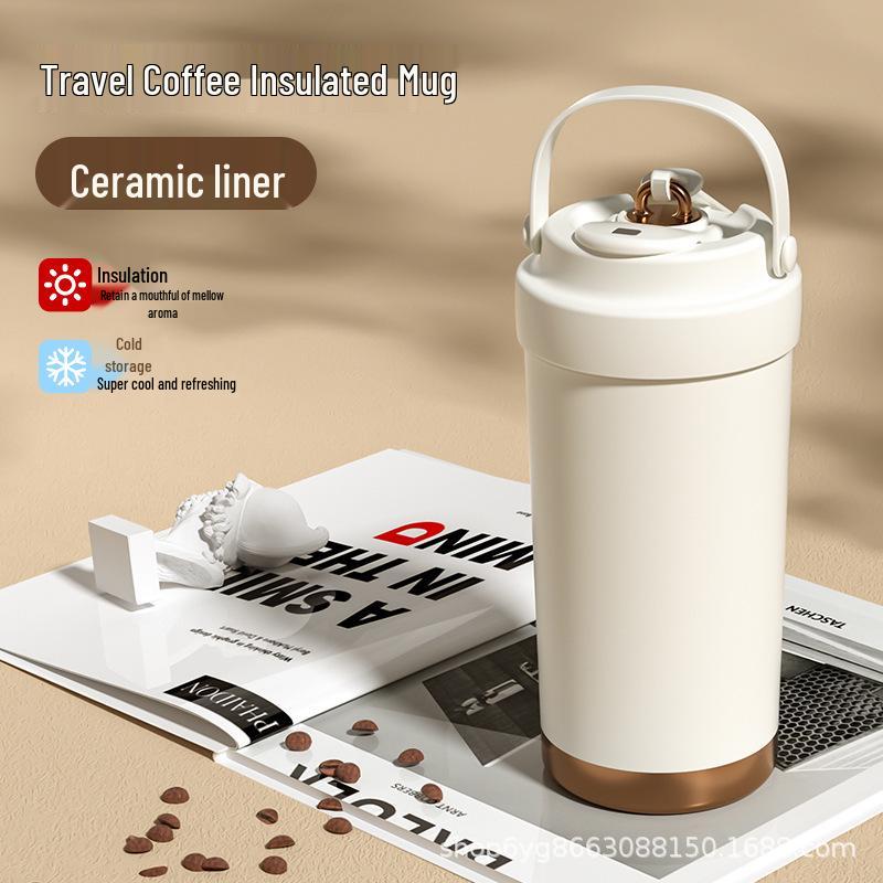 316 Stainless Steel Insulated Travel Coffee Cup with Ceramic Liner for Men, Women, and Students
