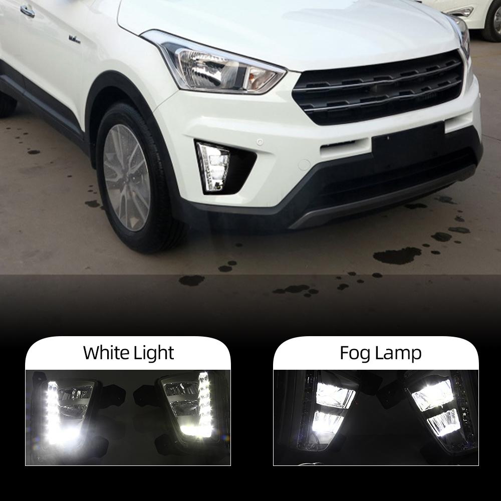 

Для Hyundai ix25 Creta 2014 2015 2016 DRL дневные ходовые огни реле противотуманных фар 12 В светодиодный дневной свет стайлинг автомобиля
