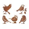 Set Of 5 Metal Bird Silhouettes Garden Stakes Iron Outdoor Decoration for Spring Tree Enhancements Bird Sculpture