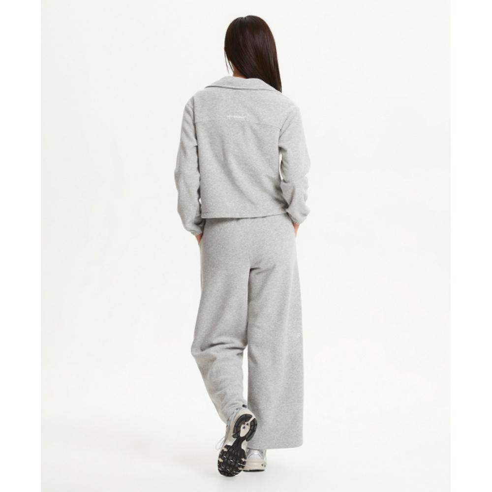 New Balance Nbmde4w942 Women Brushed Terry Fleece Half Zip Up Sweatshirt  Gray 