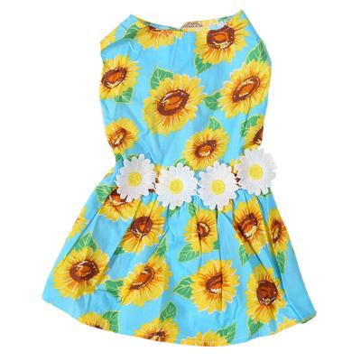 Floral Dog Dress Cute Daisy Pattern Comfortable Girls Puppy Clothes for Small Dogs Cats Spring Summer