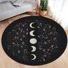 Alfombra Redonda Estampada de Estrella Luna Bohemia Planta Mariposa Tarot Fase Lunar Flor Alfombra Redonda Astrología Brujería Esterilla Redonda
