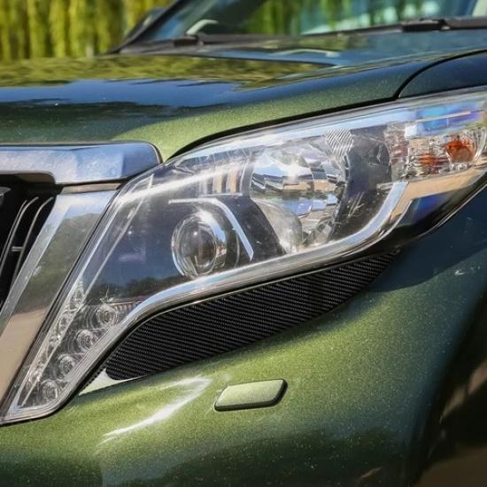 For Toyota Land Cruiser Prado 2014-2017 Carbon Fiber Headlight Eyelids Eyebrows