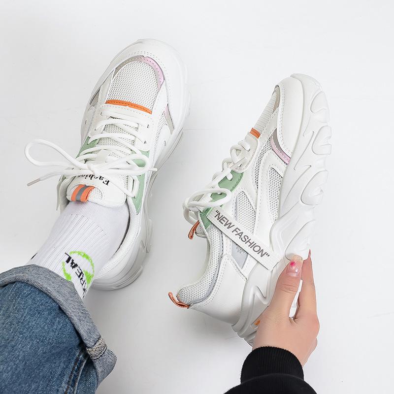 Dad Shoes Women's 2025 Spring New Thick-soled Heightening Versatile Sports Shoes Korean Version Ins Trendy Casual Shoes 7788