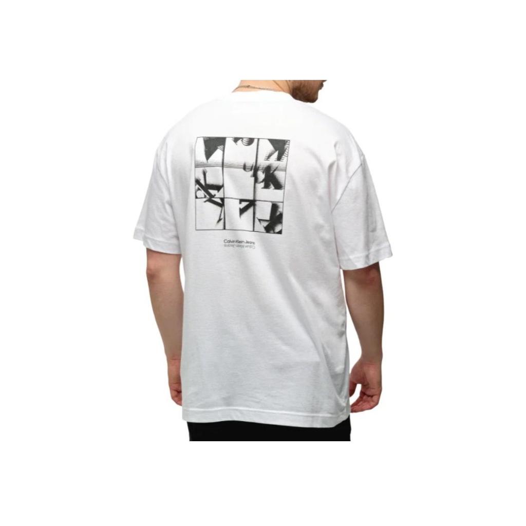 Calvin Klein Printed Crew Neck Short Sleeve T-Shirt Men Tops White J30J325688-YAF