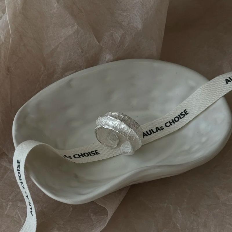 925 Sterling Silver Retro Plain Silver Ring for Women Does Not Fade, Light Luxury, High-end Sense, Versatile Opening Fashion Personality Ring