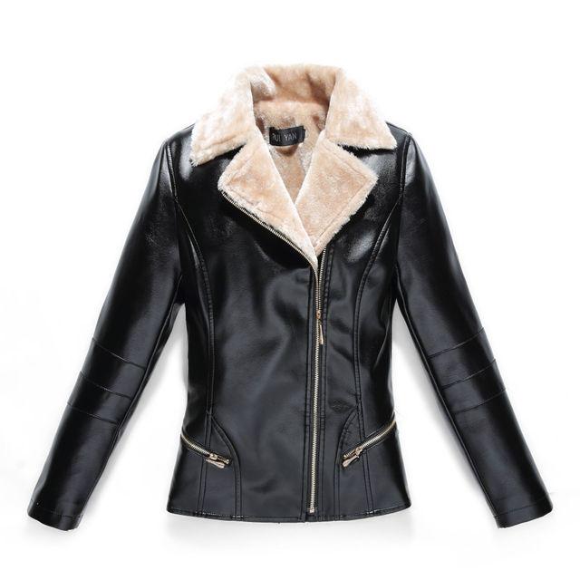 ladies winter leather jacket