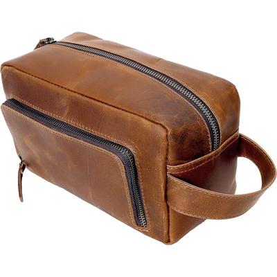 Neue Herren Kulturtasche Leder Reise Kulturtasche Dopp Kit für Männer Rasierbeutel für Reisezubehör