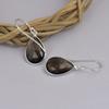 Smoky Quartz Teardrop Earrings, Pear Shape Gemstone Studs, 12x18mm Dangle Earrings, Sterling Silver Drop Earrings, Gift For Her