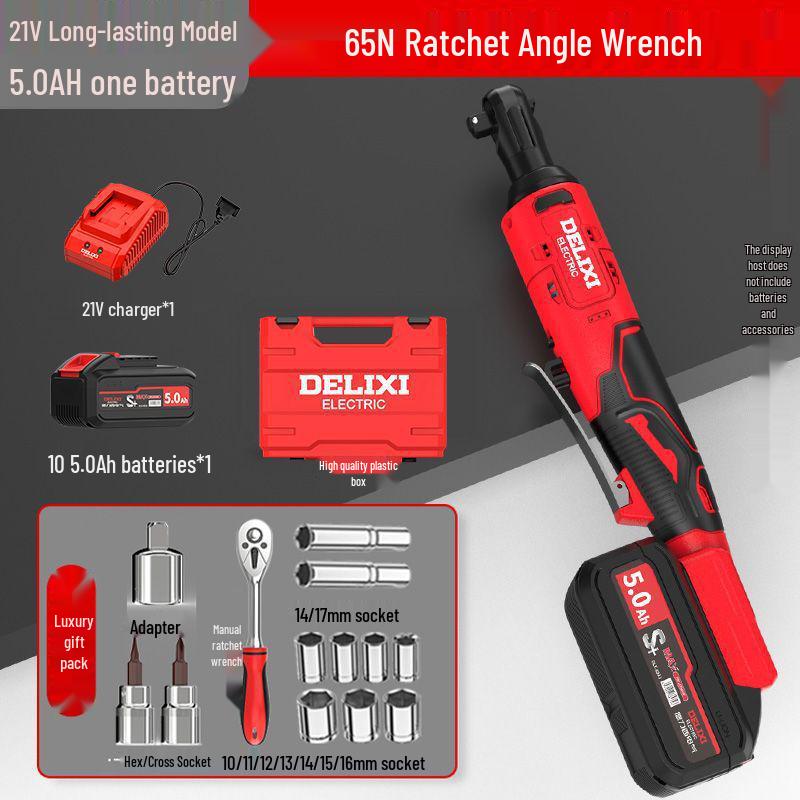 Delixi 90° Right Angle Lithium Ratchet Wrench - Commercial Electric Tool